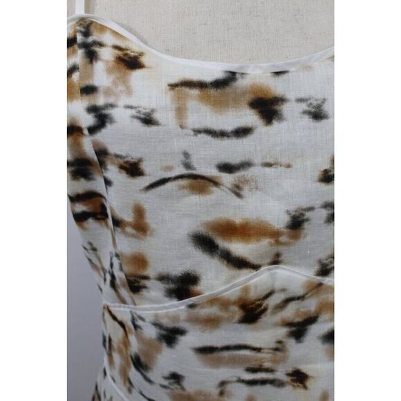 CHRISTY LYNN Sz M Medium Luisa Linen Sleeveless Tie Shoulder Dress Tiger Print - Picture 7 of 13